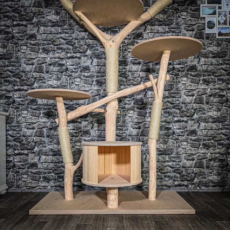 Naturkratzbaum 3536 Kratzbaum Natur Holz Design 212 cm hoch Katzenbaum