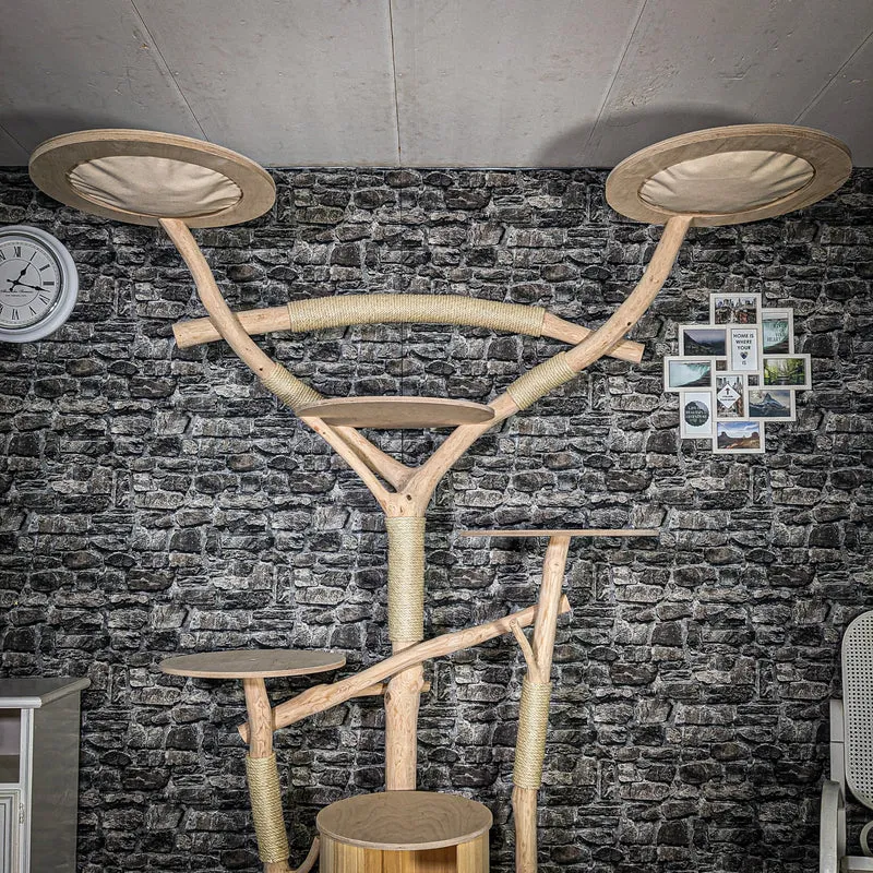 Naturkratzbaum 3536 Kratzbaum Natur Holz Design 212 cm hoch Katzenbaum