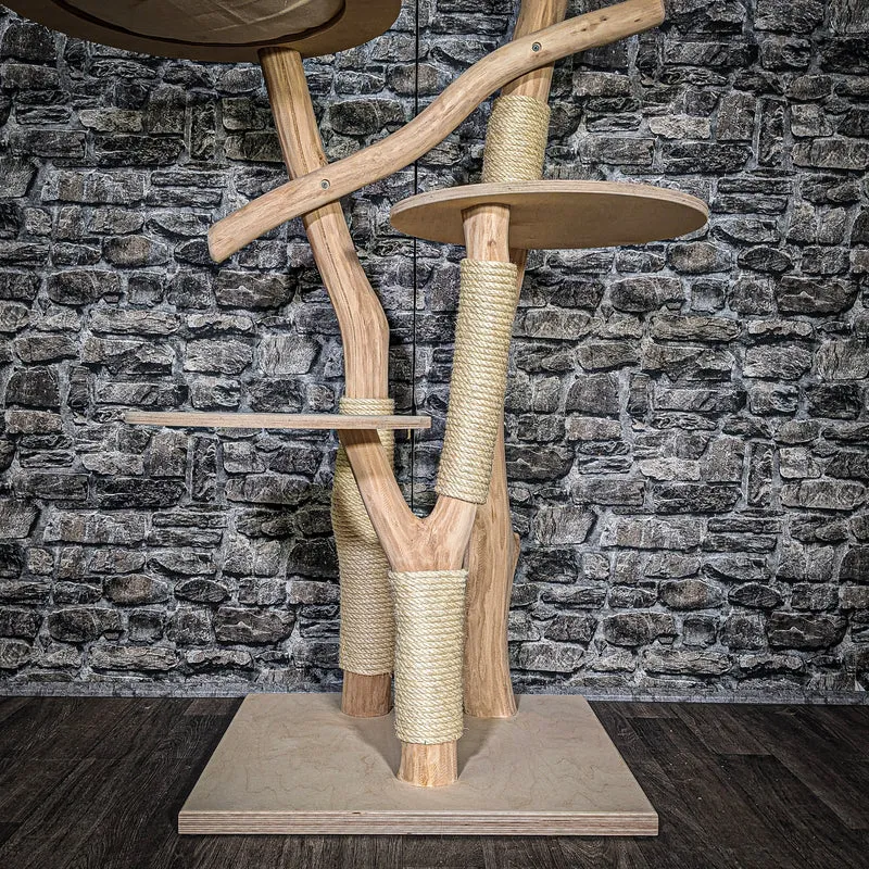 Naturkratzbaum 3534 Kratzbaum Natur Holz Design 145 cm hoch Katzenbaum