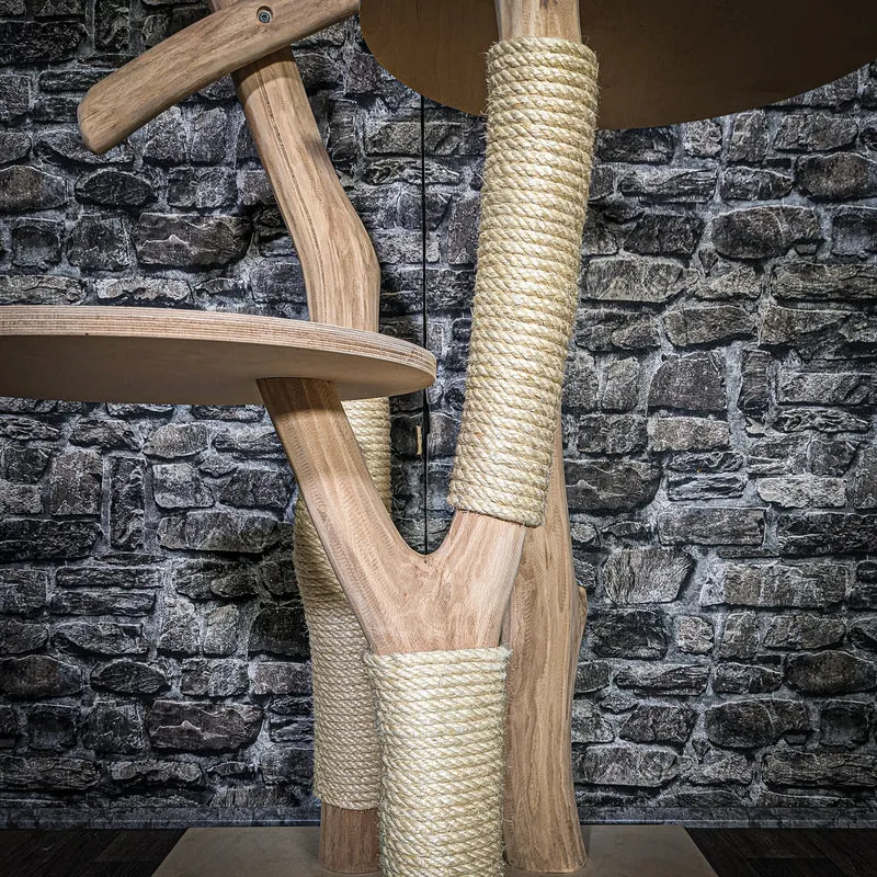 Naturkratzbaum 3534 Kratzbaum Natur Holz Design 145 cm hoch Katzenbaum