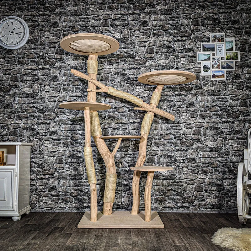 Naturkratzbaum 3531 Kratzbaum Natur Holz Design 175 cm hoch Katzenbaum