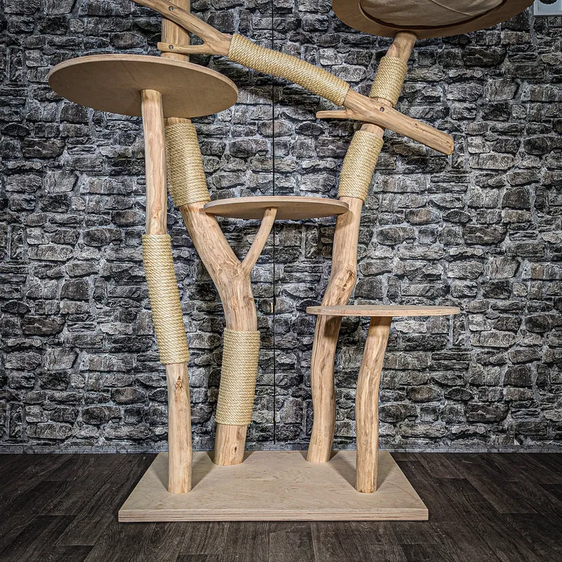 Naturkratzbaum 3531 Kratzbaum Natur Holz Design 175 cm hoch Katzenbaum