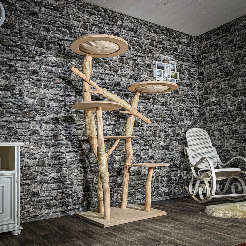 Naturkratzbaum 3531 Kratzbaum Natur Holz Design 175 cm hoch Katzenbaum