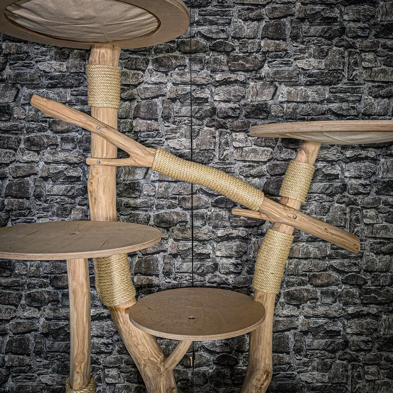 Naturkratzbaum 3531 Kratzbaum Natur Holz Design 175 cm hoch Katzenbaum