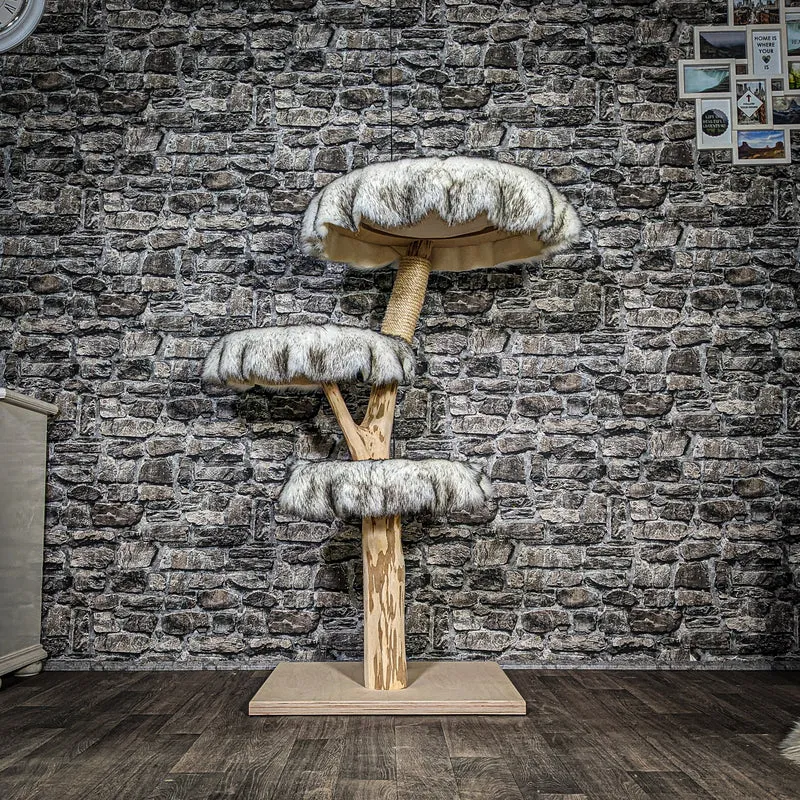 Naturkratzbaum 3528 Kratzbaum Natur Holz Design 123 cm hoch Katzenbaum