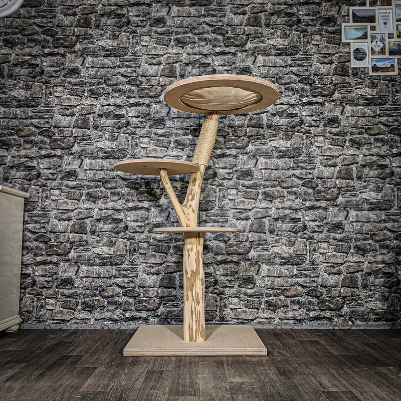 Naturkratzbaum 3528 Kratzbaum Natur Holz Design 123 cm hoch Katzenbaum