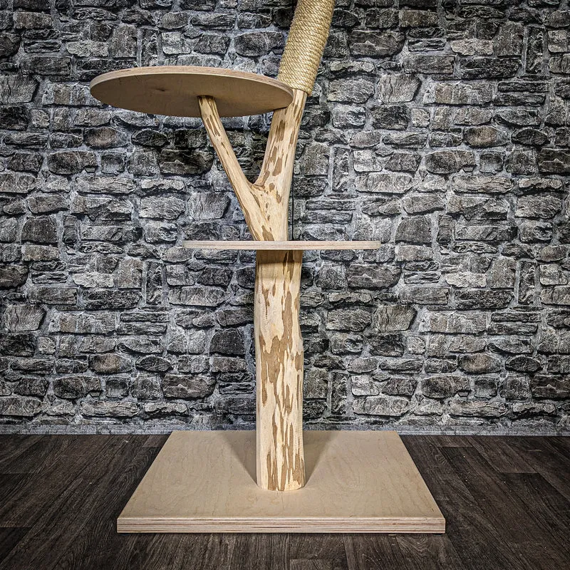 Naturkratzbaum 3528 Kratzbaum Natur Holz Design 123 cm hoch Katzenbaum