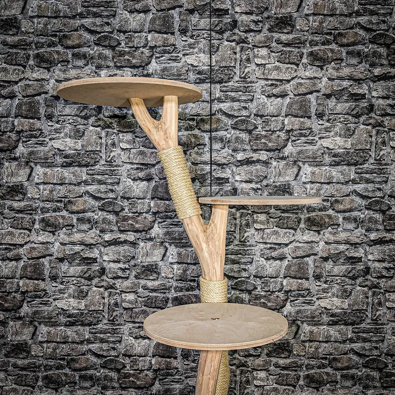 Naturkratzbaum 3527 Kratzbaum Natur Holz Design 121 cm hoch Katzenbaum