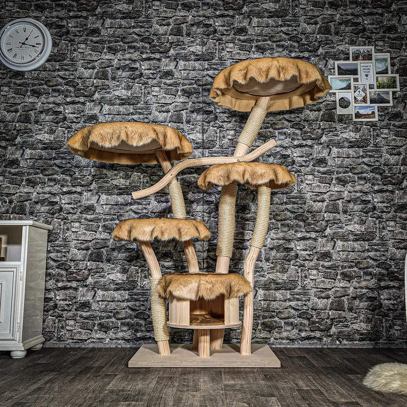 Naturkratzbaum 3522 Kratzbaum Natur Holz Design 160 cm hoch Katzenbaum
