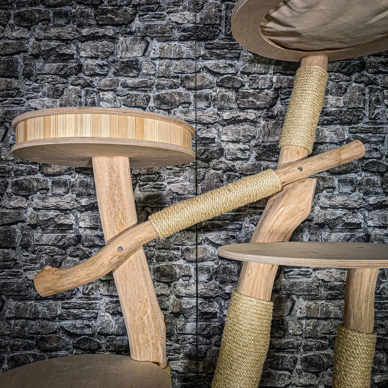 Naturkratzbaum 3521 Kratzbaum Natur Holz Design 185 cm hoch Katzenbaum