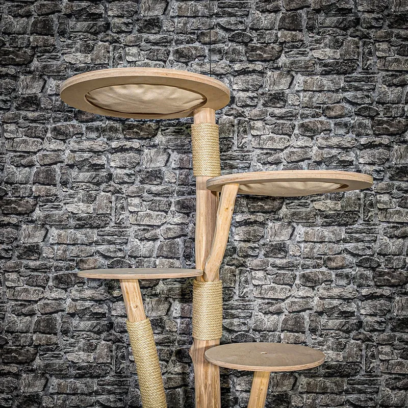 Naturkratzbaum 3520 Kratzbaum Natur Holz Design 145 cm hoch Katzenbaum