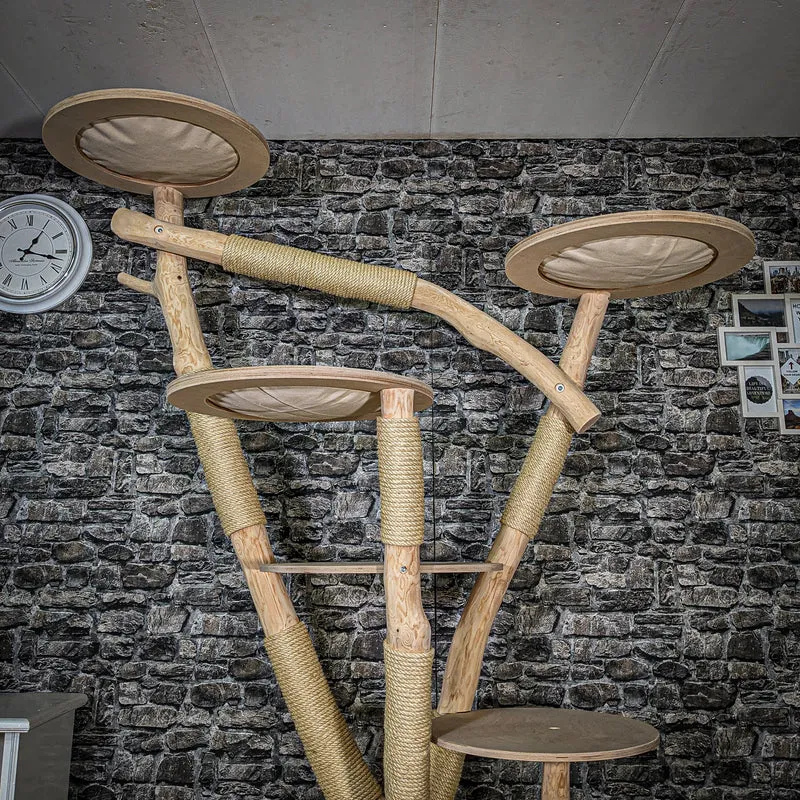 Naturkratzbaum 3513 Kratzbaum Natur Holz Design 222 cm hoch Katzenbaum