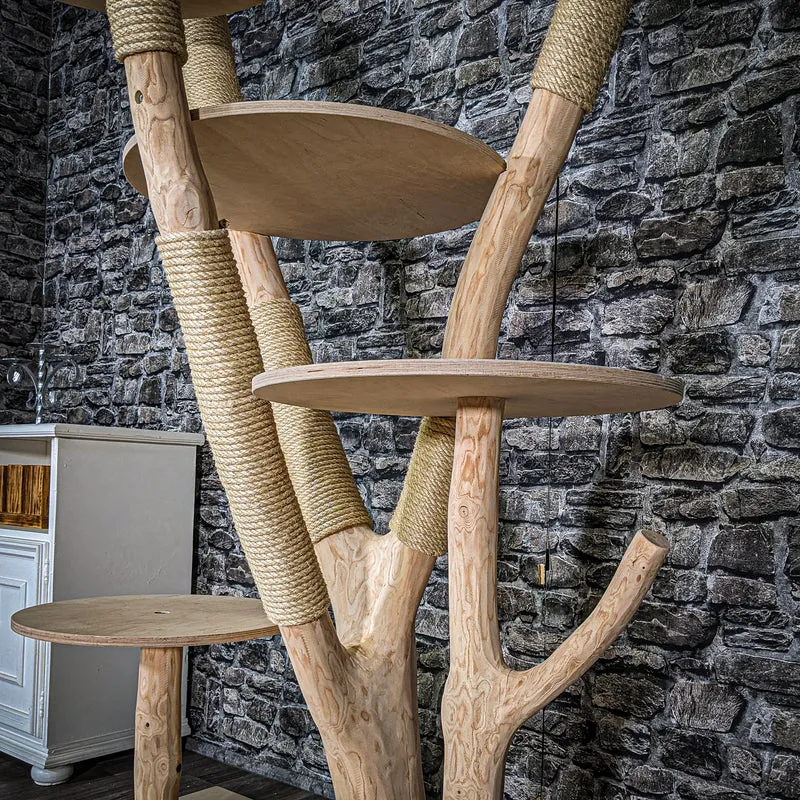 Naturkratzbaum 3513 Kratzbaum Natur Holz Design 222 cm hoch Katzenbaum