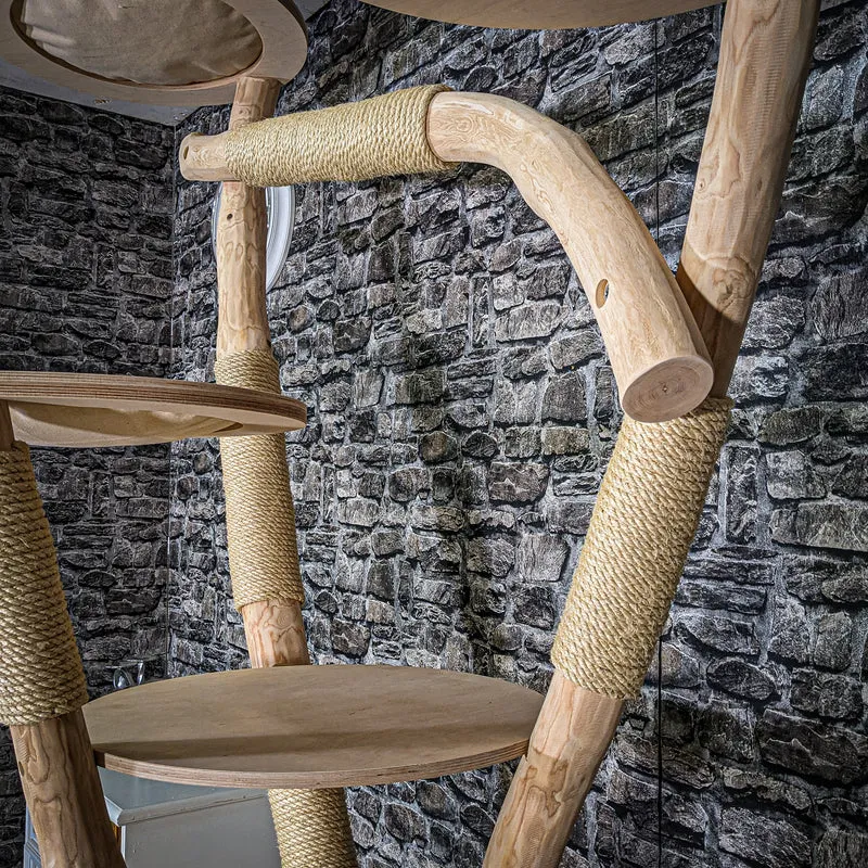 Naturkratzbaum 3513 Kratzbaum Natur Holz Design 222 cm hoch Katzenbaum