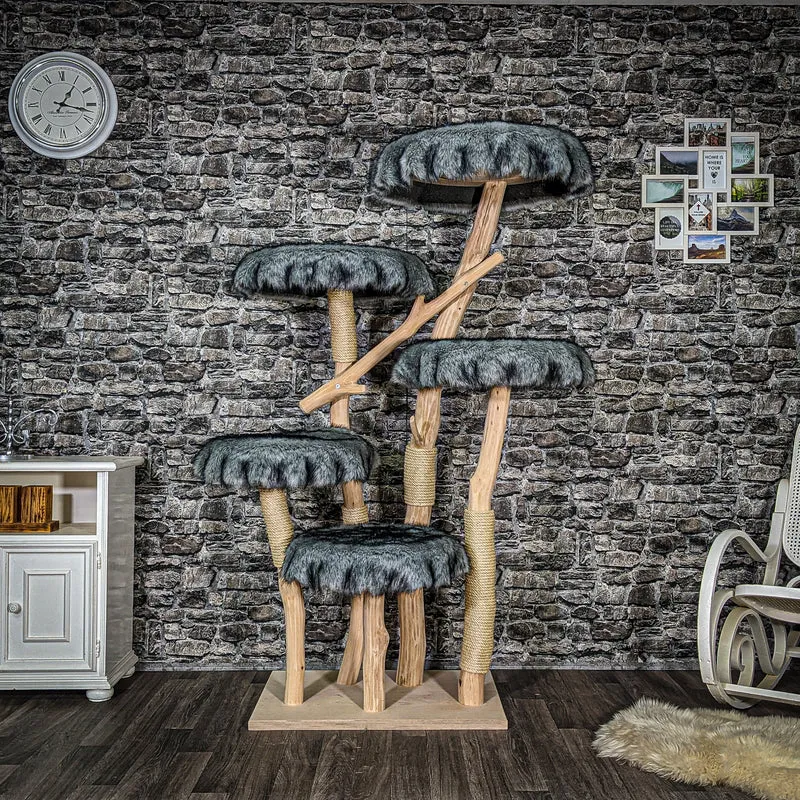 Naturkratzbaum 3510 Kratzbaum Natur Holz Design 175 cm hoch Katzenbaum