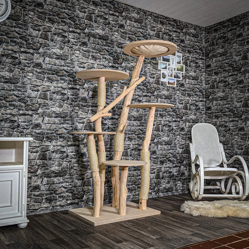 Naturkratzbaum 3510 Kratzbaum Natur Holz Design 175 cm hoch Katzenbaum