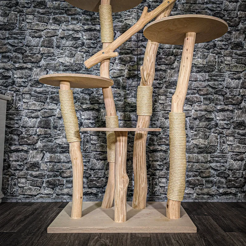 Naturkratzbaum 3510 Kratzbaum Natur Holz Design 175 cm hoch Katzenbaum