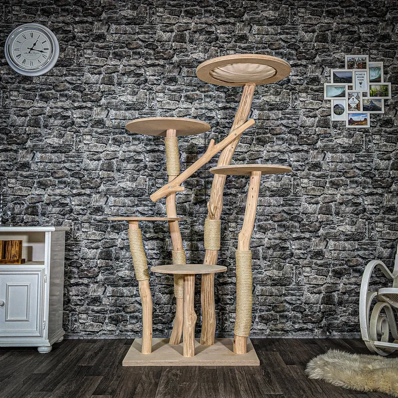 Naturkratzbaum 3510 Kratzbaum Natur Holz Design 175 cm hoch Katzenbaum