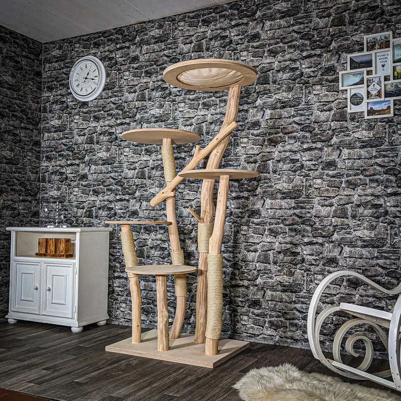 Naturkratzbaum 3510 Kratzbaum Natur Holz Design 175 cm hoch Katzenbaum