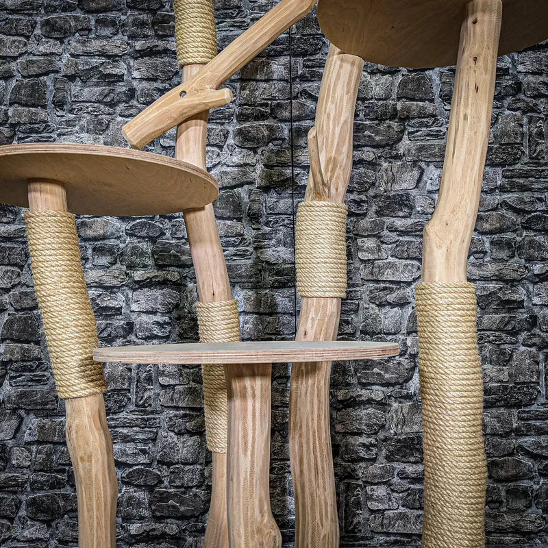 Naturkratzbaum 3510 Kratzbaum Natur Holz Design 175 cm hoch Katzenbaum