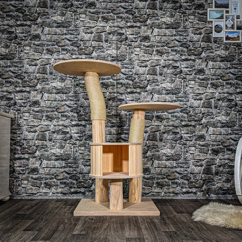 Naturkratzbaum 3508 Kratzbaum Natur Holz Design 115 cm hoch Katzenbaum