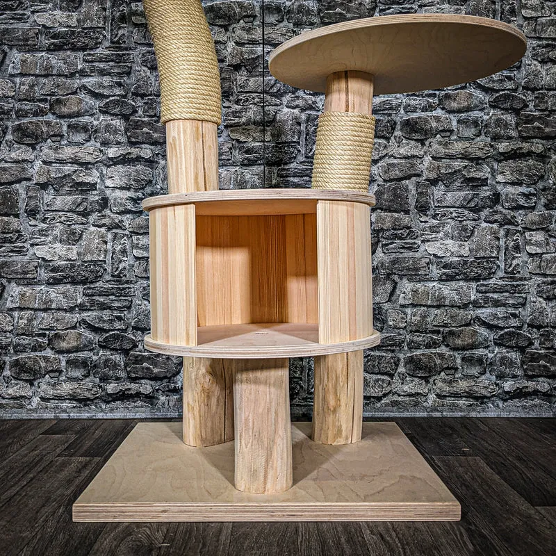 Naturkratzbaum 3508 Kratzbaum Natur Holz Design 115 cm hoch Katzenbaum