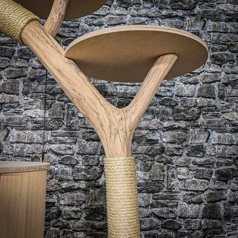 Naturkratzbaum 3507 Kratzbaum Natur Holz Design 192 cm hoch Katzenbaum