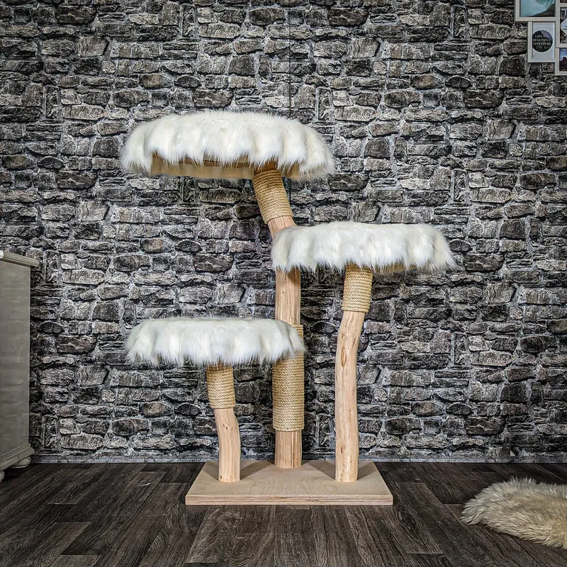 Naturkratzbaum 3503 Kratzbaum Natur Holz Design 115 cm hoch Katzenbaum