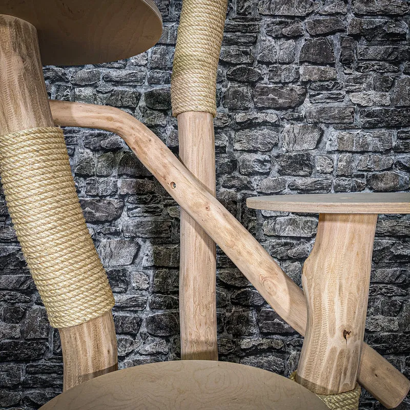 Naturkratzbaum 3501 Kratzbaum Natur Holz Design 146 cm hoch Katzenbaum