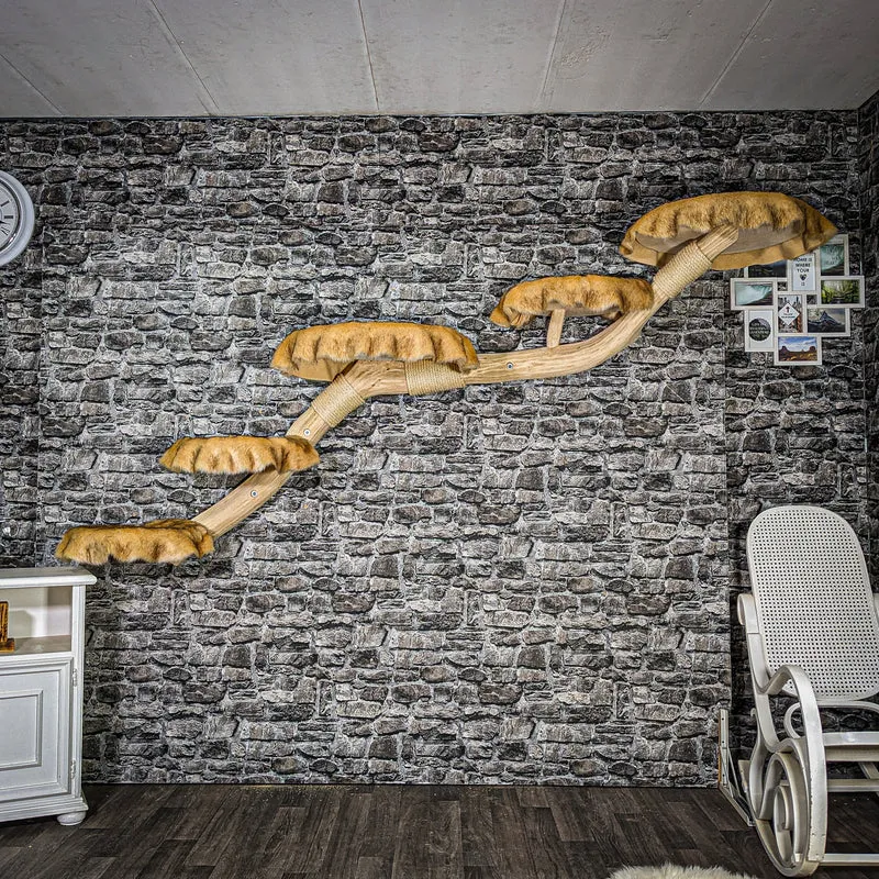 Wandkratzbaum 3500 Naturkratzbaum 250 cm lang Kratzbaum Natur Holz Design