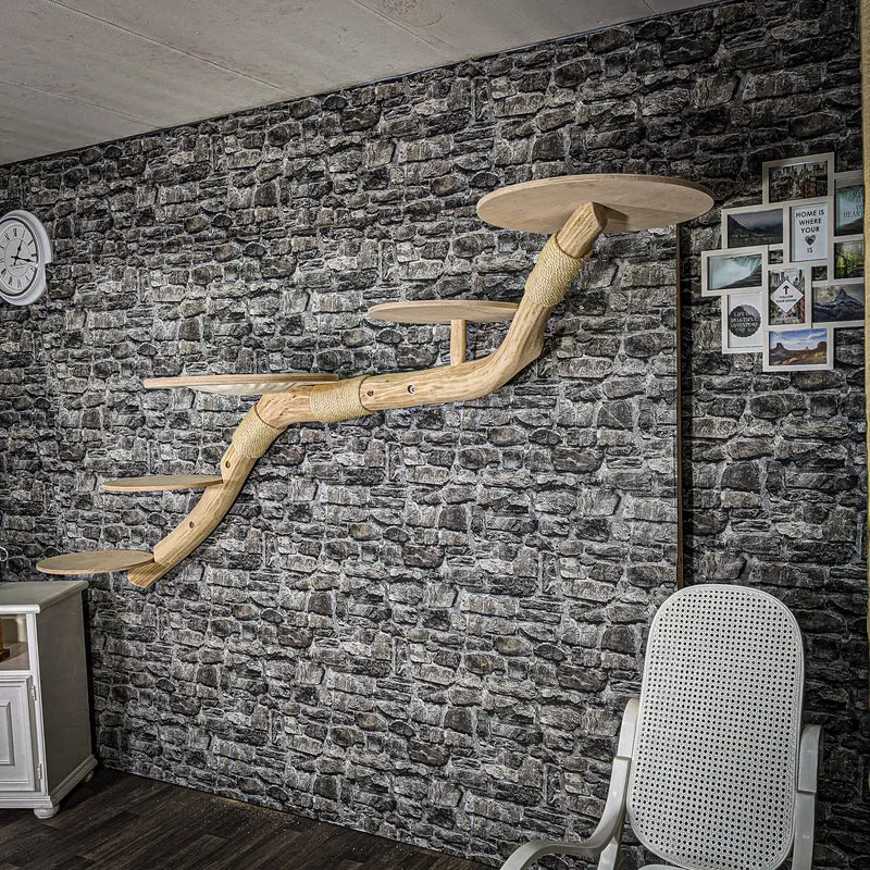 Wandkratzbaum 3500 Naturkratzbaum 250 cm lang Kratzbaum Natur Holz Design