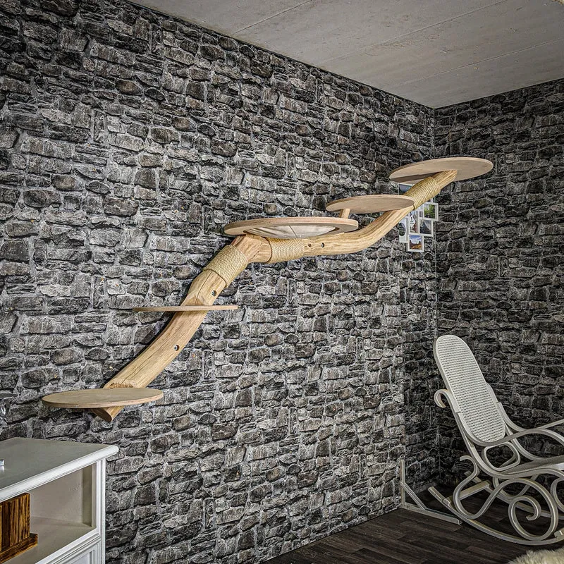 Wandkratzbaum 3500 Naturkratzbaum 250 cm lang Kratzbaum Natur Holz Design
