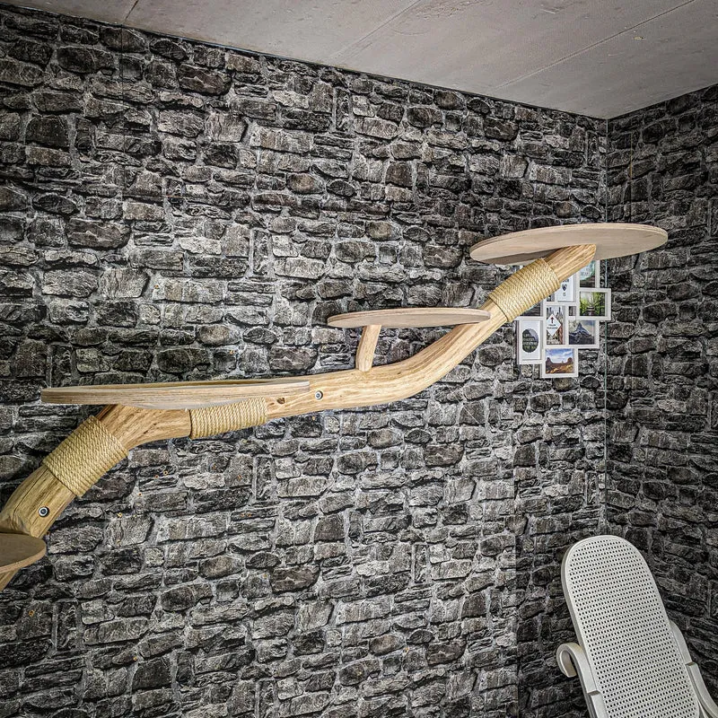 Wandkratzbaum 3500 Naturkratzbaum 250 cm lang Kratzbaum Natur Holz Design