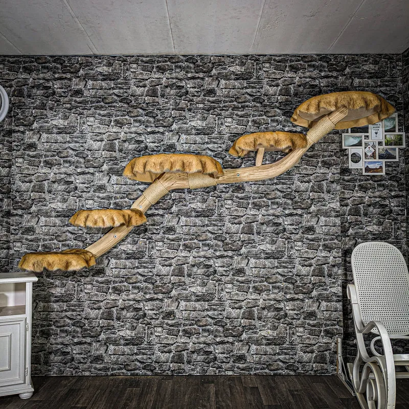 Wandkratzbaum 3500 Naturkratzbaum 250 cm lang Kratzbaum Natur Holz Design
