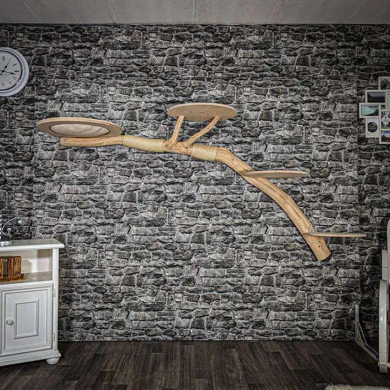 Wandkratzbaum 3499 Naturkratzbaum 240 cm lang Kratzbaum Natur Holz Design