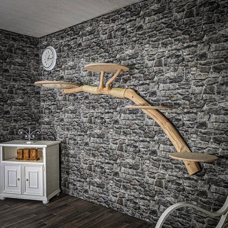 Wandkratzbaum 3499 Naturkratzbaum 240 cm lang Kratzbaum Natur Holz Design