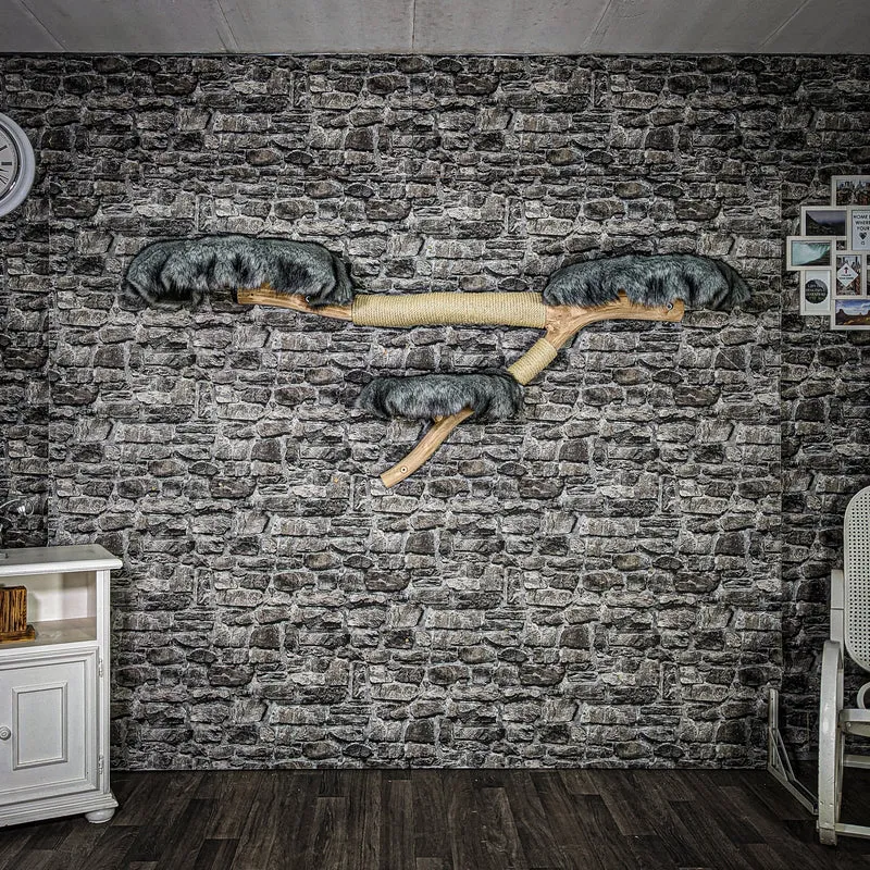 Wandkratzbaum 3498 Naturkratzbaum 180 cm lang Kratzbaum Natur Holz Design