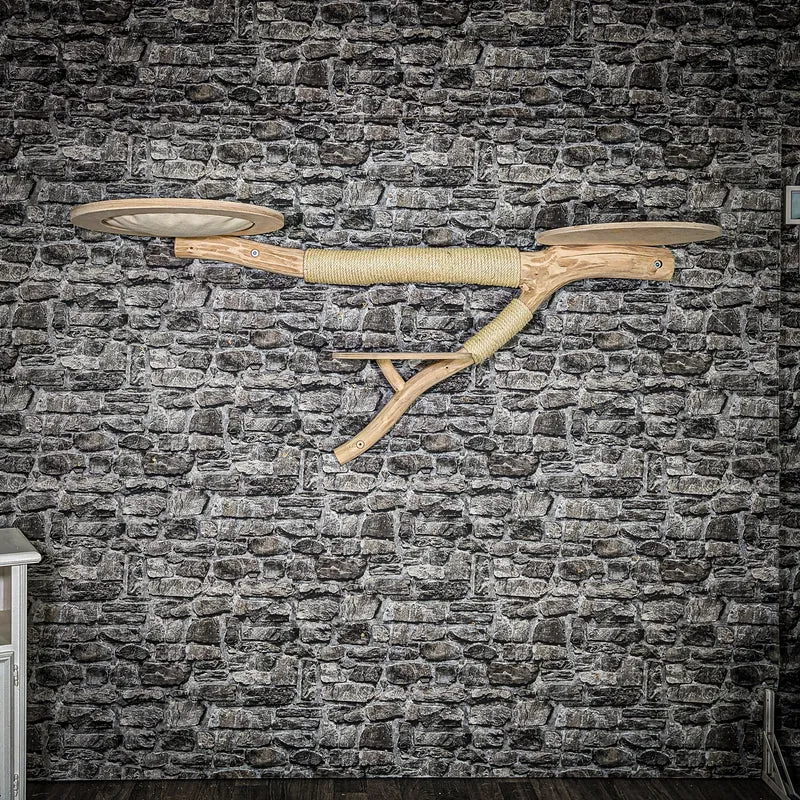 Wandkratzbaum 3498 Naturkratzbaum 180 cm lang Kratzbaum Natur Holz Design