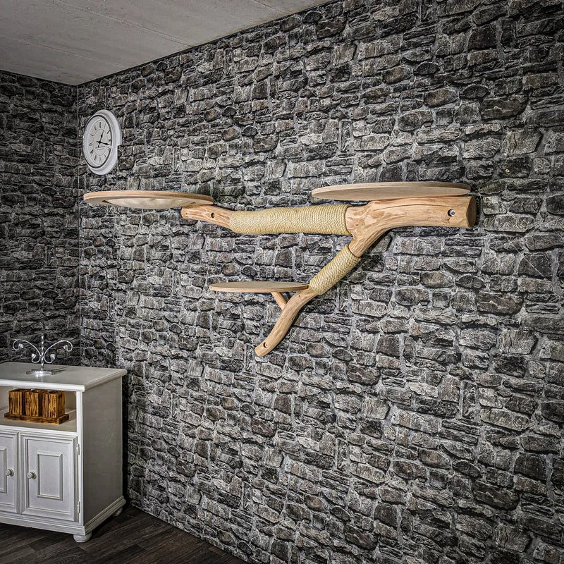 Wandkratzbaum 3498 Naturkratzbaum 180 cm lang Kratzbaum Natur Holz Design