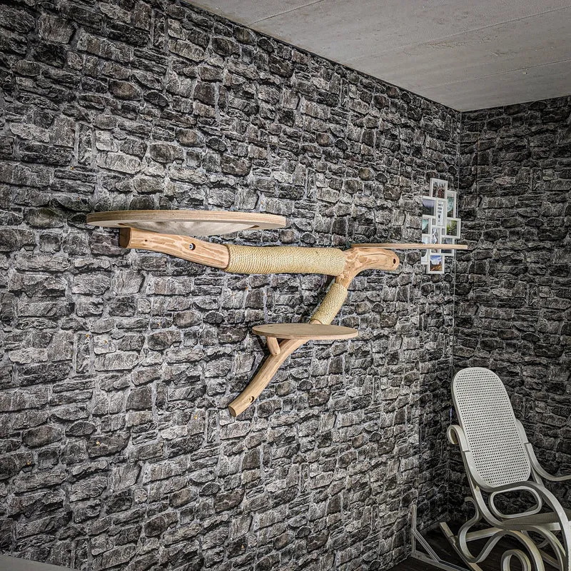 Wandkratzbaum 3498 Naturkratzbaum 180 cm lang Kratzbaum Natur Holz Design