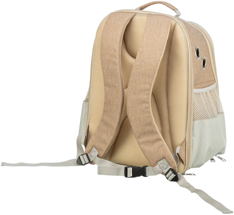 Hunderucksack Willow mit gepolsterten Schultergurten und Bauchgurt, beige/sandfarben