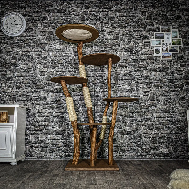 Naturkratzbaum 3273 Kratzbaum Natur Holz Design 170 cm hoch Katzenbaum