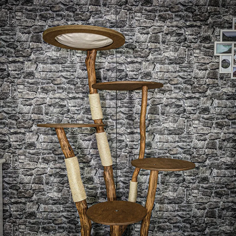 Naturkratzbaum 3273 Kratzbaum Natur Holz Design 170 cm hoch Katzenbaum