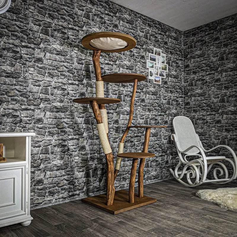 Naturkratzbaum 3273 Kratzbaum Natur Holz Design 170 cm hoch Katzenbaum
