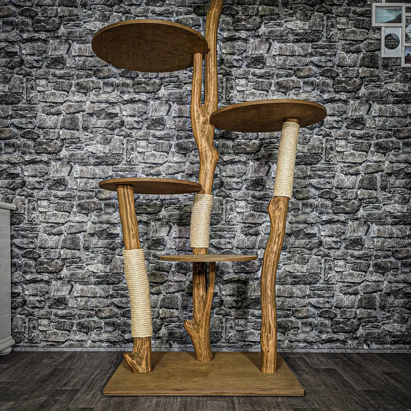 Naturkratzbaum 3268 Kratzbaum Natur Holz Design 175 cm hoch Katzenbaum