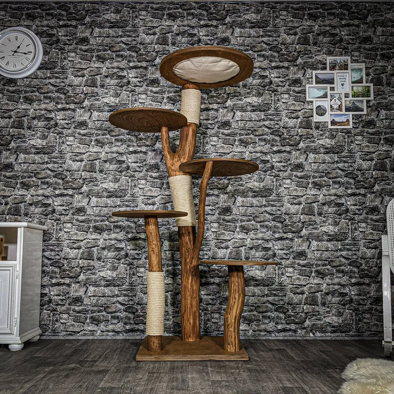 Naturkratzbaum 2911 Kratzbaum Natur Holz Design 174 cm hoch Katzenbaum