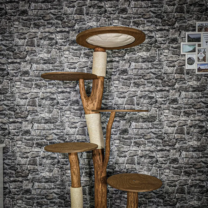 Naturkratzbaum 2911 Kratzbaum Natur Holz Design 174 cm hoch Katzenbaum