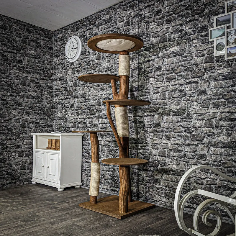 Naturkratzbaum 2911 Kratzbaum Natur Holz Design 174 cm hoch Katzenbaum