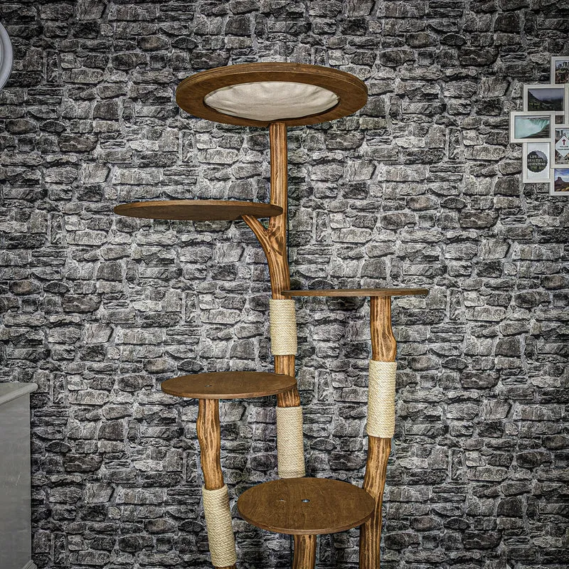 Naturkratzbaum 3335 Kratzbaum Natur Holz Design 175 cm hoch Katzenbaum