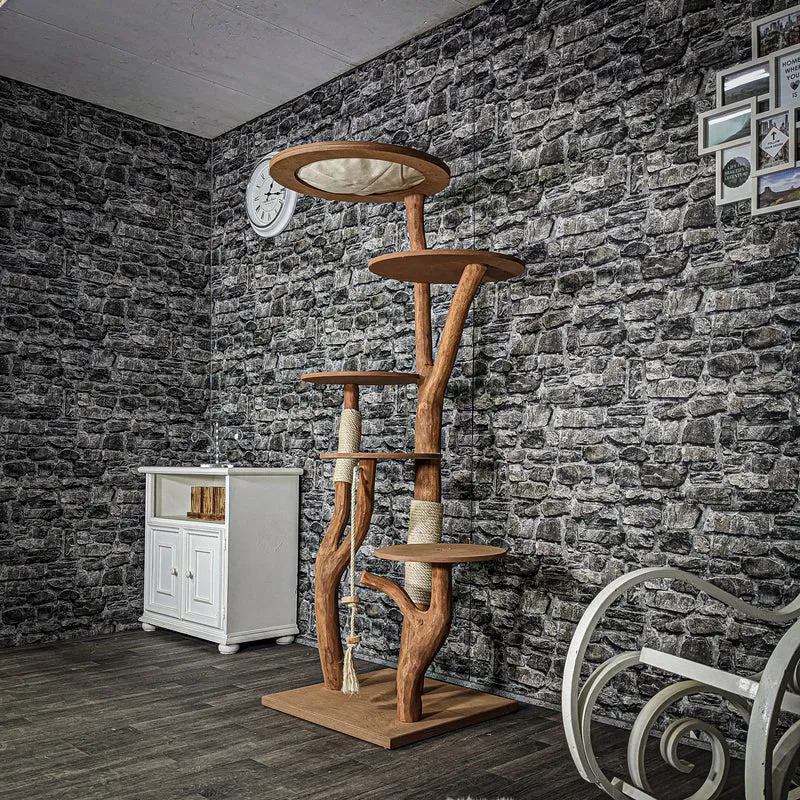 Naturkratzbaum 2101 Kratzbaum Natur Holz Design 175 cm hoch Katzenbaum
